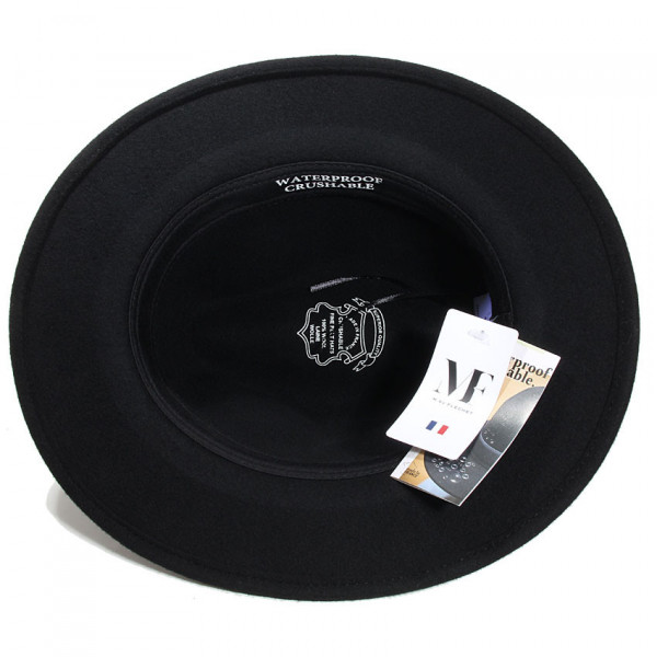 Chapeau feutre noir waterproof et crushable
