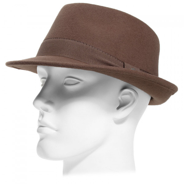 chapeau feutre style fedora coloris castor