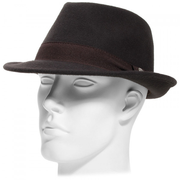 Chapeau feutre fedora coloris marron