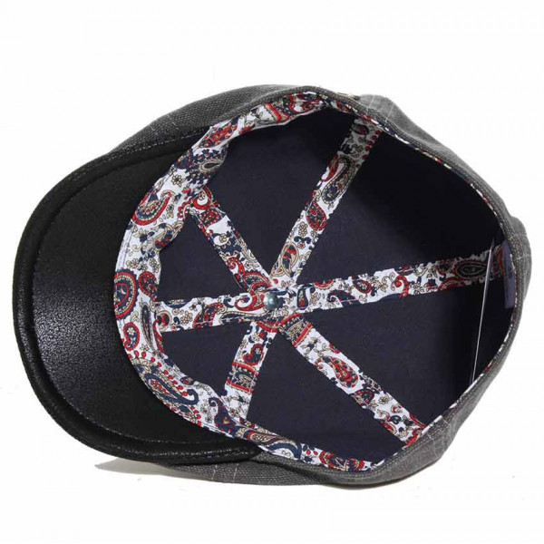 Casquette coton et visière imitation cuir