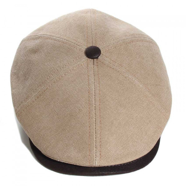 Casquette plate six pans avec bouton