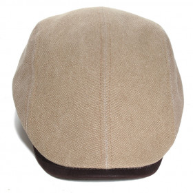 Casquette plate coton beige