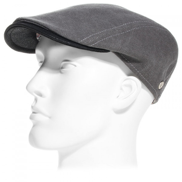 Casquette noire vièrge avec visière arrondie cuir écailles