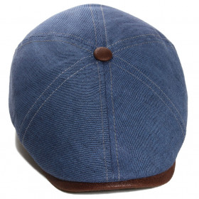 Béret lin bleu jeans -...