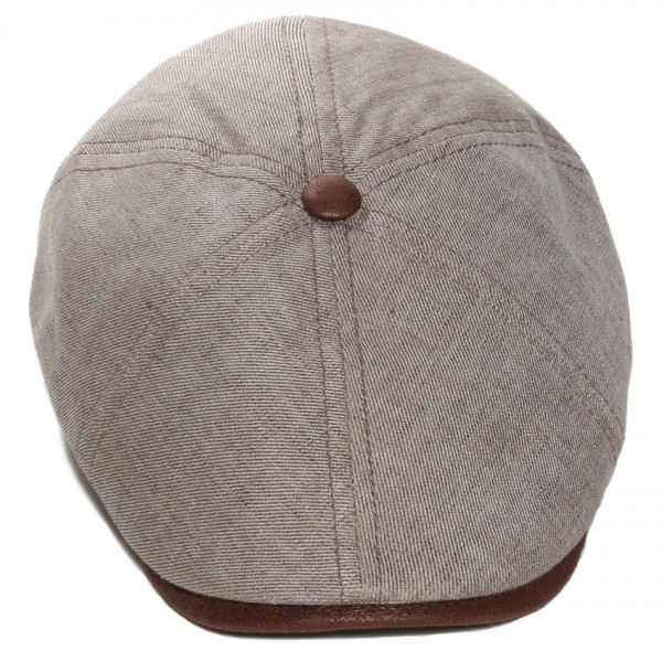 béret lin 6 pans avec bouton