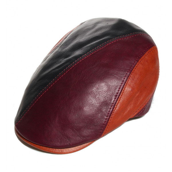 casquette patchwork cuir