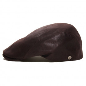 casquette simili cuir marron