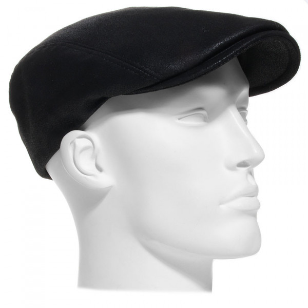 casquette simili cuir noir