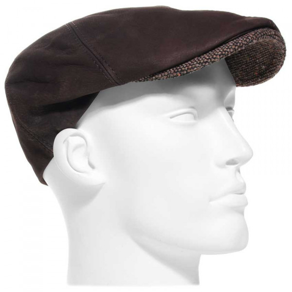 casquette broker cuir marron