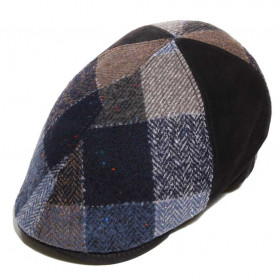 Casquette mélange cuir et...