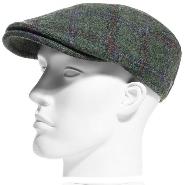 Casquette plate anglaise tweed coloris kaki - Hatsquality