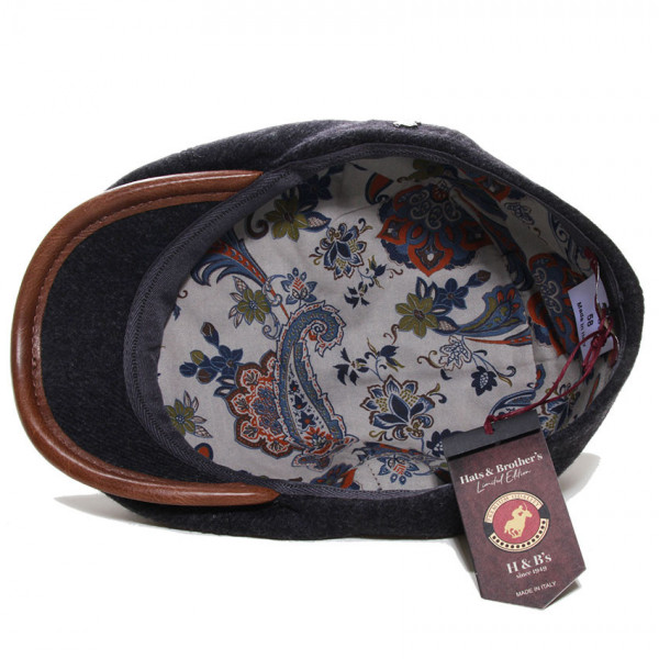 casquette laine avec doublure imprimée