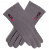 gant femme coloris gris avec boutons de couleur