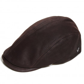 casquette cuir de veau marron