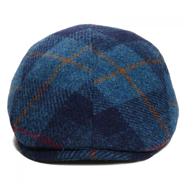 casquette laine Harris Tweed bleue