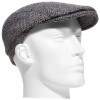 casquette laine Harris tweed grise