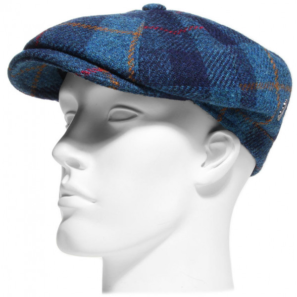 casquette femme hiver tissu écossais vert, taille L