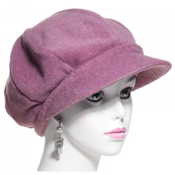 Casquette gavroche en polaire coloris parme