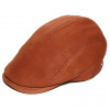 casquette plate cuir cognac