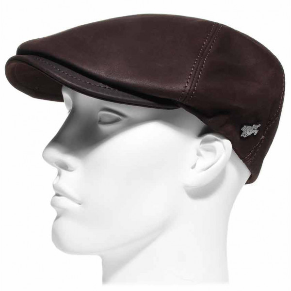 casquette cuir marron type broker