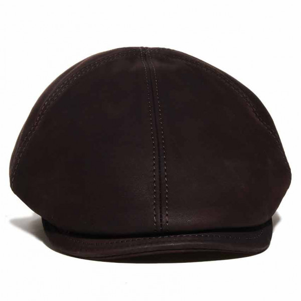 casquette cuir de veau marron
