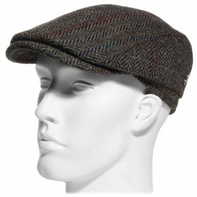 casquette laine Harrris tweed coloris kaki