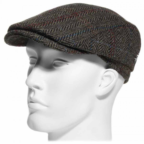 Casquette Plate Tweed Marron