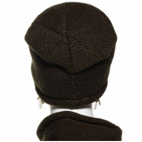 Bonnet pincé arrière + snood
