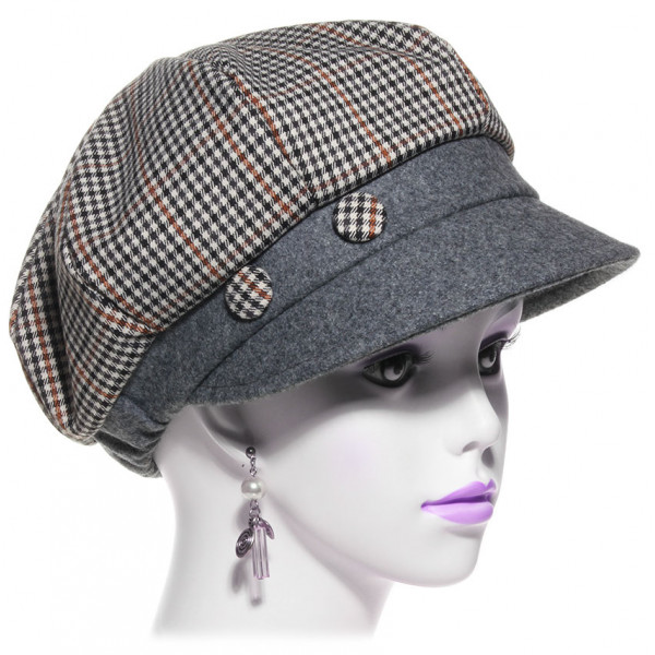 Casquette gavroche laine motif pied de poule - HatsQuality