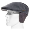 casquette plate avec cache oreilles coloris grise