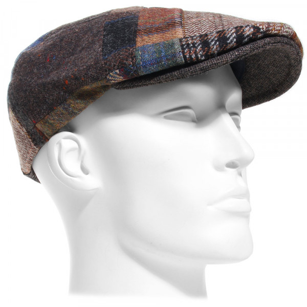 casquette patchwork laine marron