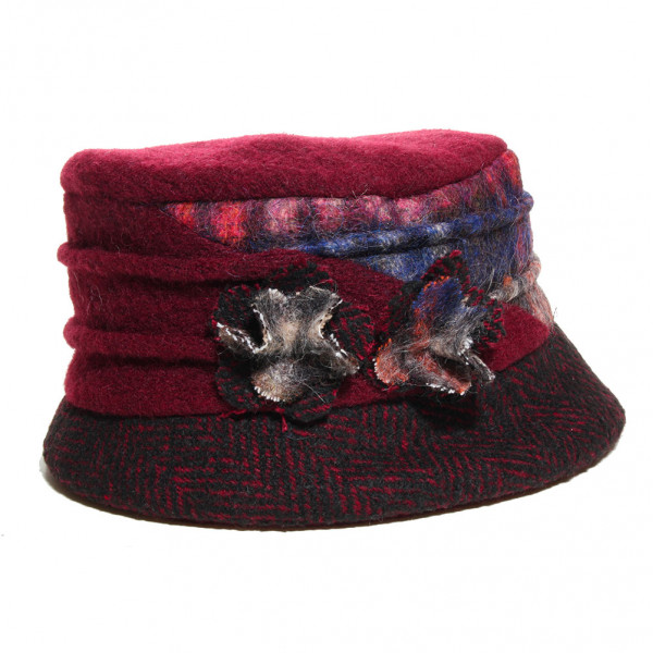Chapeau laine et alpaga bordeaux