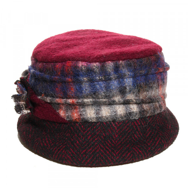 chapeau petit bord bordeaux