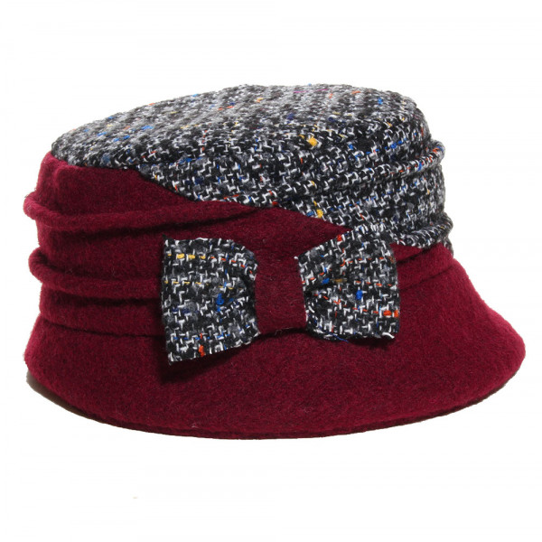 chapeau petit bord bicolore