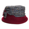 chapeau femme bordeaux et gris