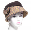 Chapeau tartan et laine marron