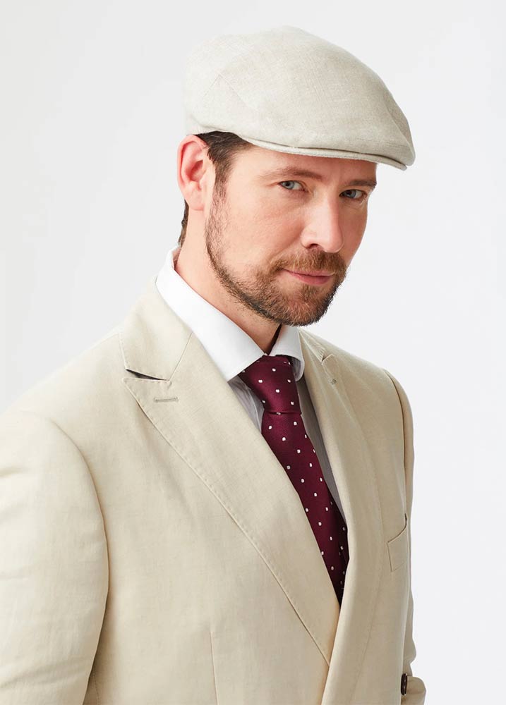 Casquette plate homme en lin pour l'été