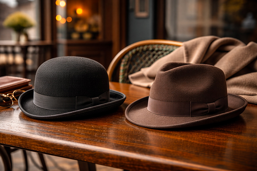 Chapeau melon et fedora dans un style élégant et intemporel