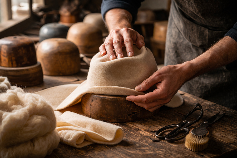 Matières et mise en forme dans la fabrication d’un chapeau