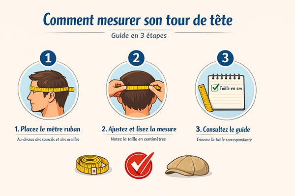 Mesurer son tour de tête pour choisir la bonne taille de casquette
